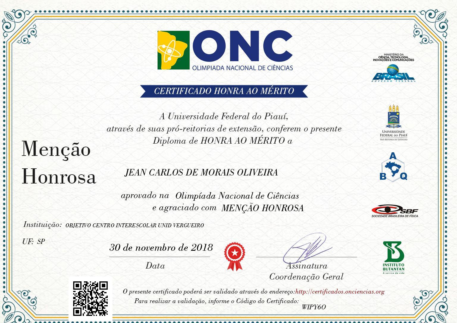 JMRF - Certificado de Menção Honrosa - Fonte